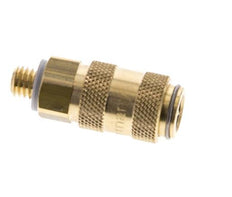 Laiton DN 2.7 (Micro) Air Coupling Socket M5 Male Double Shut-Off
