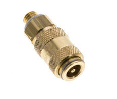 Laiton DN 2.7 (Micro) Air Coupling Socket M5 Male Double Shut-Off
