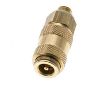 Laiton DN 2.7 (Micro) Air Coupling Socket M5 Male Double Shut-Off