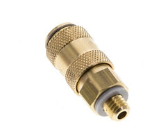 Laiton DN 2.7 (Micro) Air Coupling Socket M5 Male Double Shut-Off