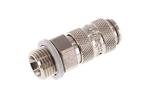 Laiton nickelé DN 2.7 (Micro) Coupleur pneumatique Douille G 1/8 pouce Mâle