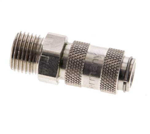 Laiton nickelé DN 2.7 (Micro) Coupleur pneumatique Douille G 1/8 pouce mâle double obturation