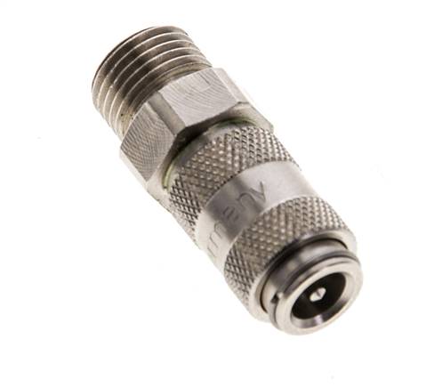 Laiton nickelé DN 2.7 (Micro) Coupleur pneumatique Douille G 1/8 pouce mâle double obturation