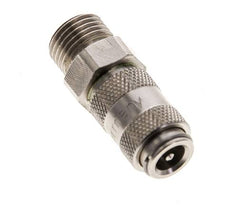 Laiton nickelé DN 2.7 (Micro) Coupleur pneumatique Douille G 1/8 pouce mâle double obturation