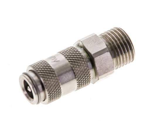 Laiton nickelé DN 2.7 (Micro) Coupleur pneumatique Douille G 1/8 pouce mâle double obturation