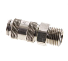 Laiton nickelé DN 2.7 (Micro) Coupleur pneumatique Douille G 1/8 pouce mâle double obturation