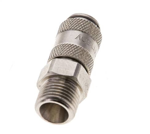Laiton nickelé DN 2.7 (Micro) Coupleur pneumatique Douille G 1/8 pouce mâle double obturation