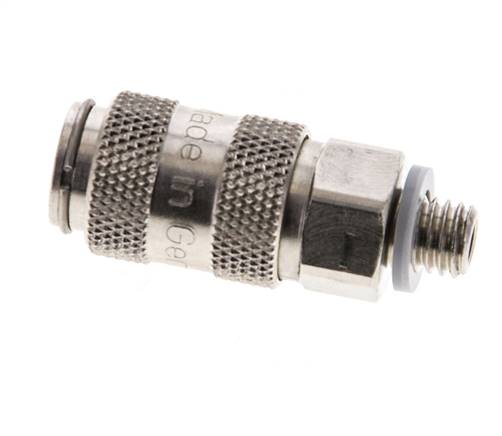 Laiton nickelé DN 2.7 (Micro) Raccord d'air femelle M5 mâle à double obturation