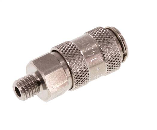 Acier inoxydable DN 2.7 (Micro) Air Coupling Socket G 1/8 inch Male Double Shut-Off