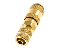 Brass DN 2.7 (Micro) Air Coupling Socket 4x6 mm Union Nut Double Shut-Off