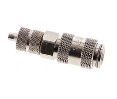 Laiton nickelé DN 2.7 (Micro) Coupleur pneumatique Douille 3x4.3 mm Écrou-raccord Double obturation