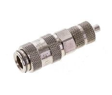Laiton nickelé DN 2.7 (Micro) Coupleur pneumatique Douille 3x4.3 mm Écrou-raccord Double obturation