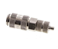 Laiton nickelé DN 2.7 (Micro) Coupleur pneumatique Douille 3x4.3 mm Écrou-raccord Double obturation