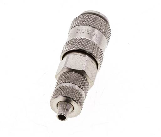 Laiton nickelé DN 2.7 (Micro) Coupleur pneumatique Douille 3x4.3 mm Écrou-raccord Double obturation