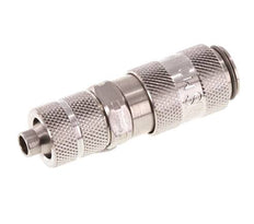 Acier inoxydable 316L DN 2.7 (Micro) Coupleur pneumatique Douille 4x6 mm Écrou-raccord Double obturation