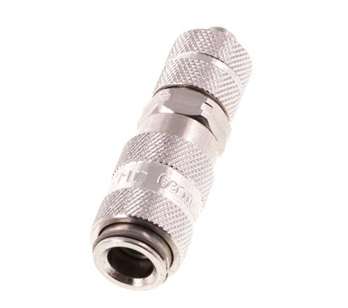 Acier inoxydable 316L DN 2.7 (Micro) Coupleur pneumatique Douille 4x6 mm Écrou-raccord Double obturation