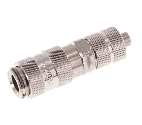 Acier inoxydable 316L DN 2.7 (Micro) Coupleur pneumatique Douille 4x6 mm Écrou-raccord Double obturation