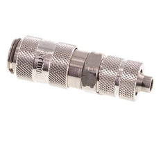 Acier inoxydable 316L DN 2.7 (Micro) Coupleur pneumatique Douille 4x6 mm Écrou-raccord Double obturation