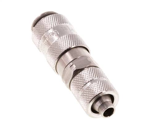 Acier inoxydable 316L DN 2.7 (Micro) Coupleur pneumatique Douille 4x6 mm Écrou-raccord Double obturation