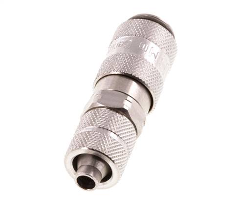 Acier inoxydable 316L DN 2.7 (Micro) Coupleur pneumatique Douille 4x6 mm Écrou-raccord Double obturation