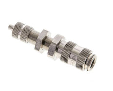 Nickel-plated Brass DN 2.7 (Micro) Air Coupling Socket 3x4.3 mm Union Nut Bulkhead