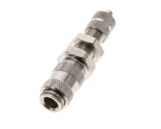 Nickel-plated Brass DN 2.7 (Micro) Air Coupling Socket 3x4.3 mm Union Nut Bulkhead