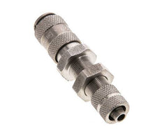 Stainless steel DN 2.7 (Micro) Air Coupling Socket 4x6 mm Union Nut Bulkhead Double Shut-Off