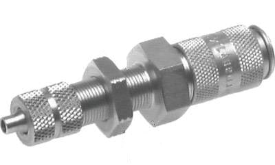 Acier inoxydable 306L DN 2.7 (Micro) Air Coupling Socket 4x6 mm Union Nut Bulkhead