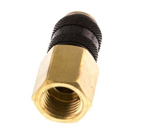 Laiton DN 5 Noir Air Coupling Socket G 1/4 inch Female