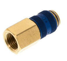 Coupleur pneumatique DN 5 bleu en laiton Douille G 1/4 pouce femelle