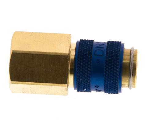 Coupleur pneumatique DN 5 bleu en laiton Douille G 1/4 pouce femelle