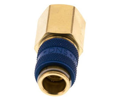 Coupleur pneumatique DN 5 bleu en laiton Douille G 1/4 pouce femelle