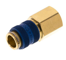 Coupleur pneumatique DN 5 bleu en laiton Douille G 1/4 pouce femelle