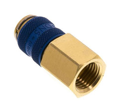 Coupleur pneumatique DN 5 bleu en laiton Douille G 1/4 pouce femelle