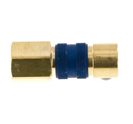 Coupleur d'air en laiton DN 5 à code bleu Prise femelle G 1/4 pouce femelle