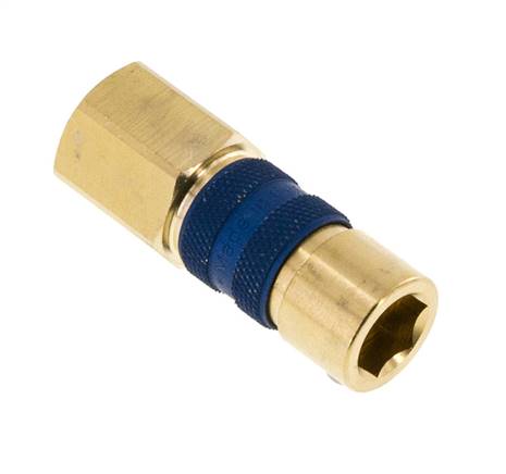 Coupleur d'air en laiton DN 5 à code bleu Prise femelle G 1/4 pouce femelle
