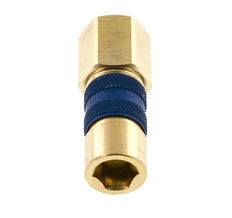 Coupleur d'air en laiton DN 5 à code bleu Prise femelle G 1/4 pouce femelle