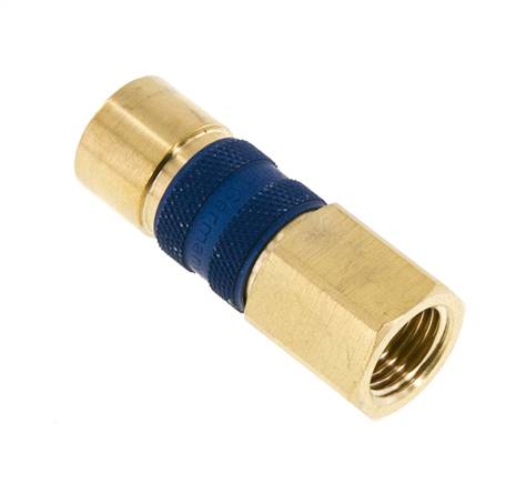 Coupleur d'air en laiton DN 5 à code bleu Prise femelle G 1/4 pouce femelle