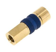 Coupleur d'air en laiton DN 5 à code bleu, douille G 1/8 pouce femelle