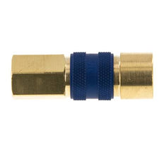 Coupleur d'air en laiton DN 5 à code bleu, douille G 1/8 pouce femelle