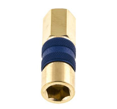 Coupleur d'air en laiton DN 5 à code bleu, douille G 1/8 pouce femelle