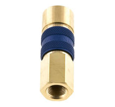 Coupleur d'air en laiton DN 5 à code bleu, douille G 1/8 pouce femelle