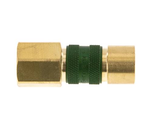 Coupleur d'air en laiton DN 5 codé vert Prise femelle G 1/4 pouce femelle