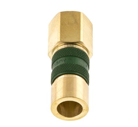 Coupleur d'air en laiton DN 5 codé vert Prise femelle G 1/4 pouce femelle
