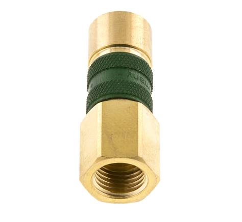 Coupleur d'air en laiton DN 5 codé vert Prise femelle G 1/4 pouce femelle
