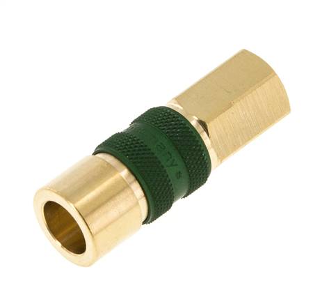 Coupleur d'air en laiton DN 5 à code vert Prise femelle G 1/8 pouce femelle