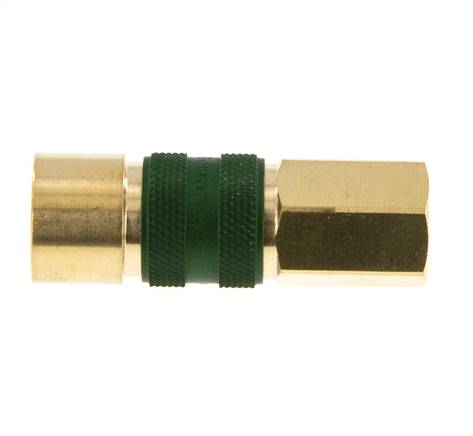 Coupleur d'air en laiton DN 5 à code vert Prise femelle G 1/8 pouce femelle