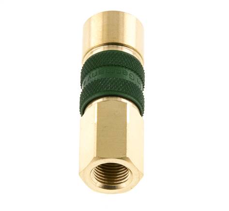 Coupleur d'air en laiton DN 5 à code vert Prise femelle G 1/8 pouce femelle