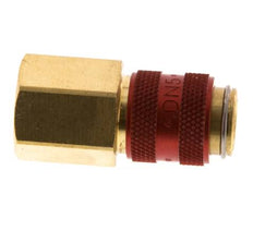 Coupleur pneumatique DN 5 rouge en laiton Douille G 1/4 pouce femelle