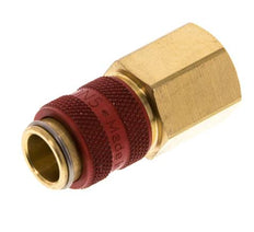 Coupleur pneumatique DN 5 rouge en laiton Douille G 1/4 pouce femelle